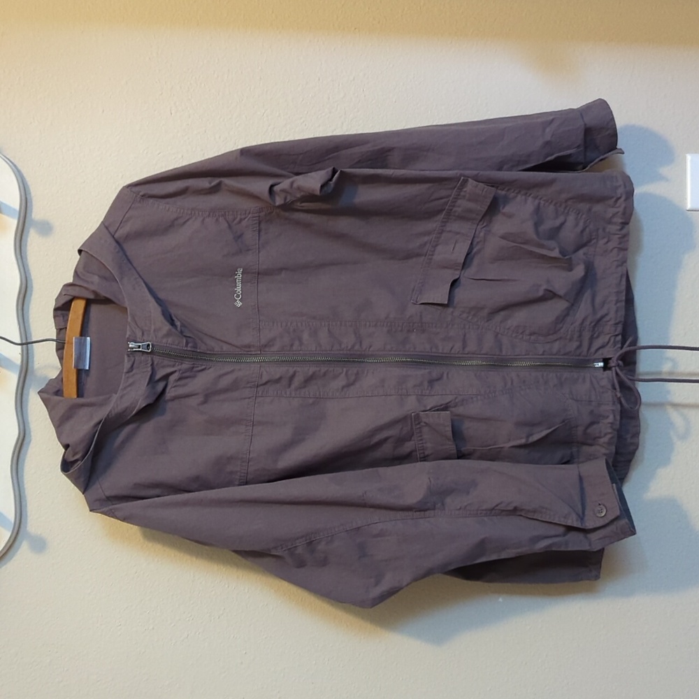 Columbia Gray Cotton Windbreaker Jacket